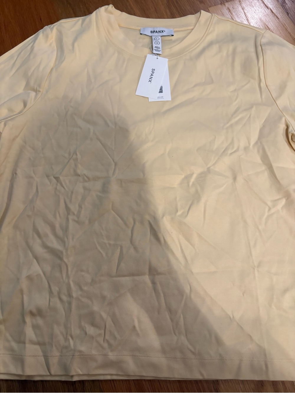 SPANX Men Short Sleeve Crew in Pale Yellow